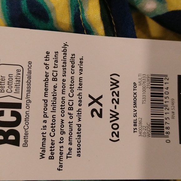 Terra and sky Bell sleeves smock neck 2X - Picture 5 of 8